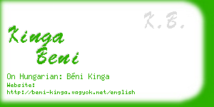 kinga beni business card